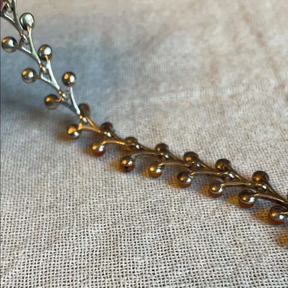 Vintage Old Pawn .925 Sterling Silver and Baltic Amber Organic Floral Bracelet - Picture 7 of 10